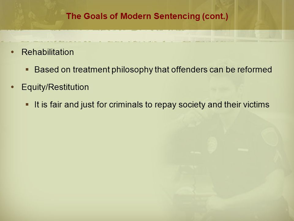 The five sentencing goals of corrections